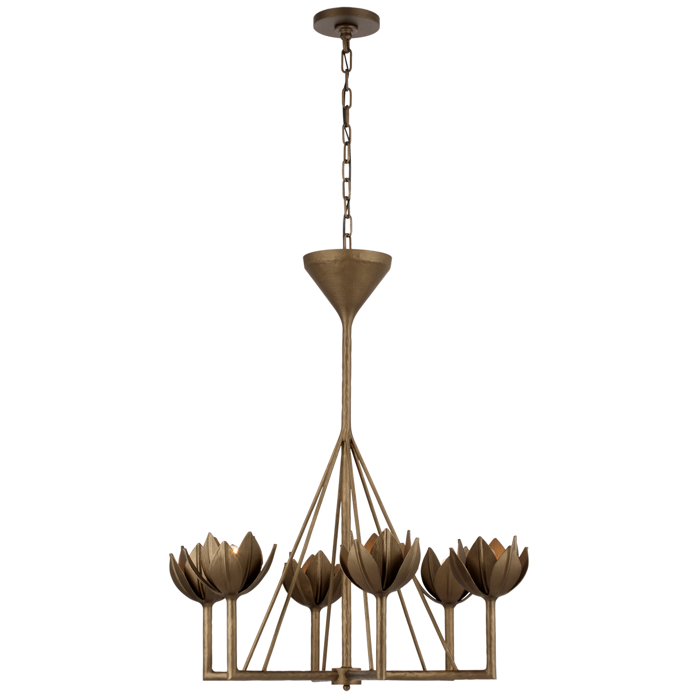 Alberto Small Single Tier Chandelier - Antique Bronze Leaf