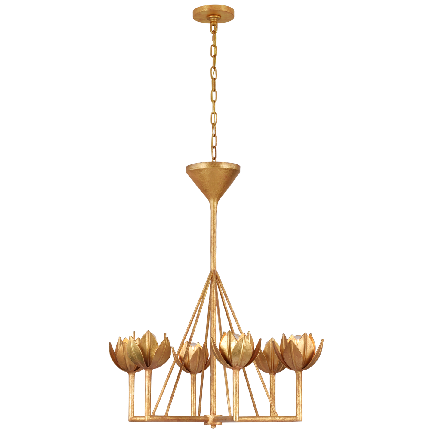 Alberto Small Single Tier Chandelier - Antique Gold Leaf