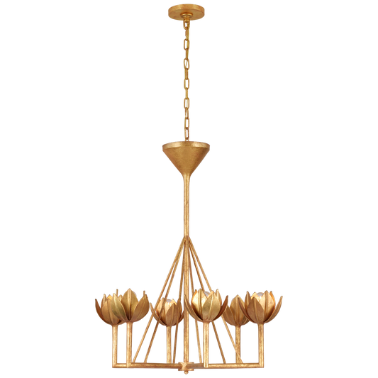 Alberto Small Single Tier Chandelier - Antique Gold Leaf