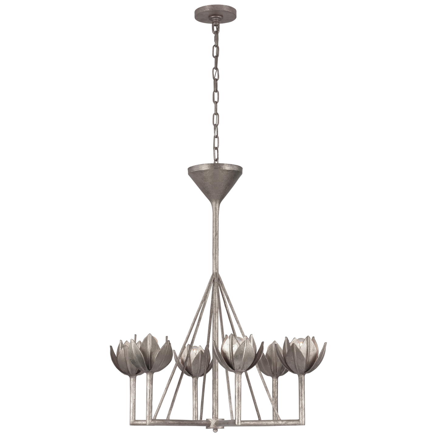 Alberto Small Single Tier Chandelier - Burnished Silver Leaf