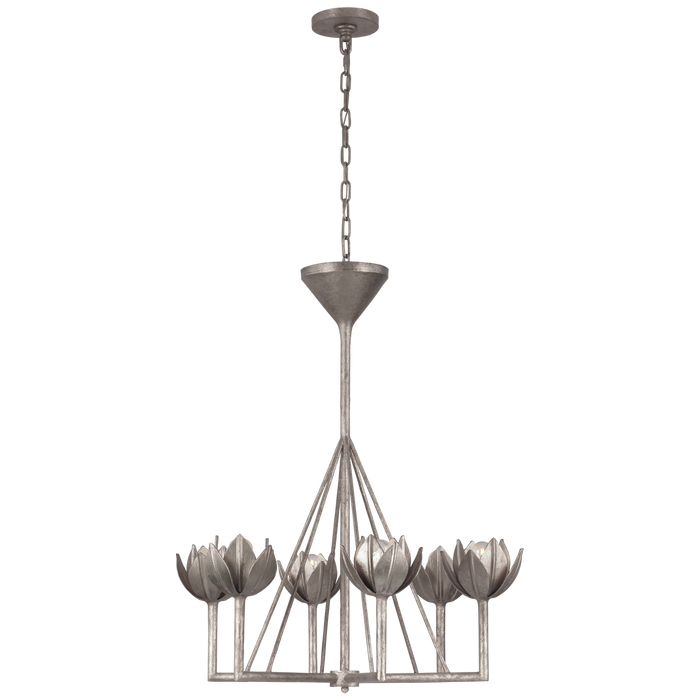 Alberto Small Single Tier Chandelier - Burnished Silver Leaf