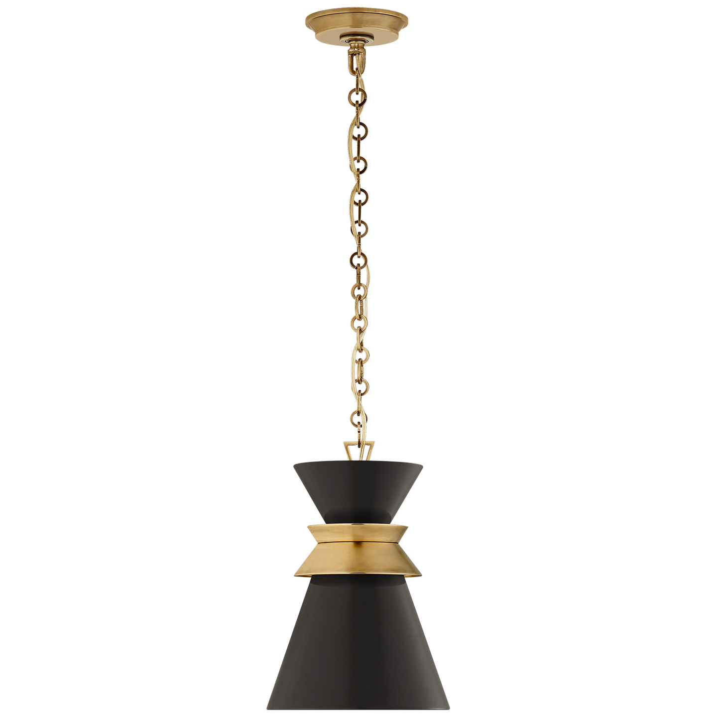 Alborg Small Stacked Pendant - Antique-Burnished Brass/Matte Black Finish