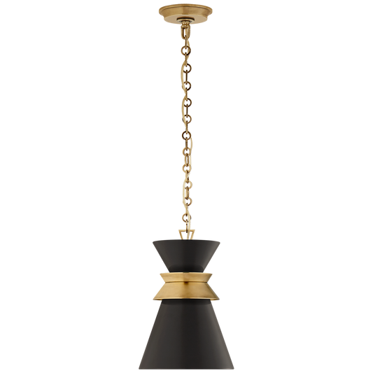 Alborg Small Stacked Pendant - Antique-Burnished Brass/Matte Black Finish