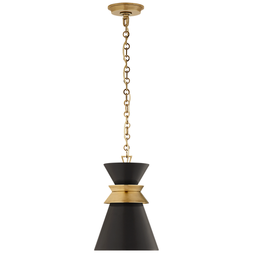 Alborg Small Stacked Pendant - Antique-Burnished Brass/Matte Black Finish
