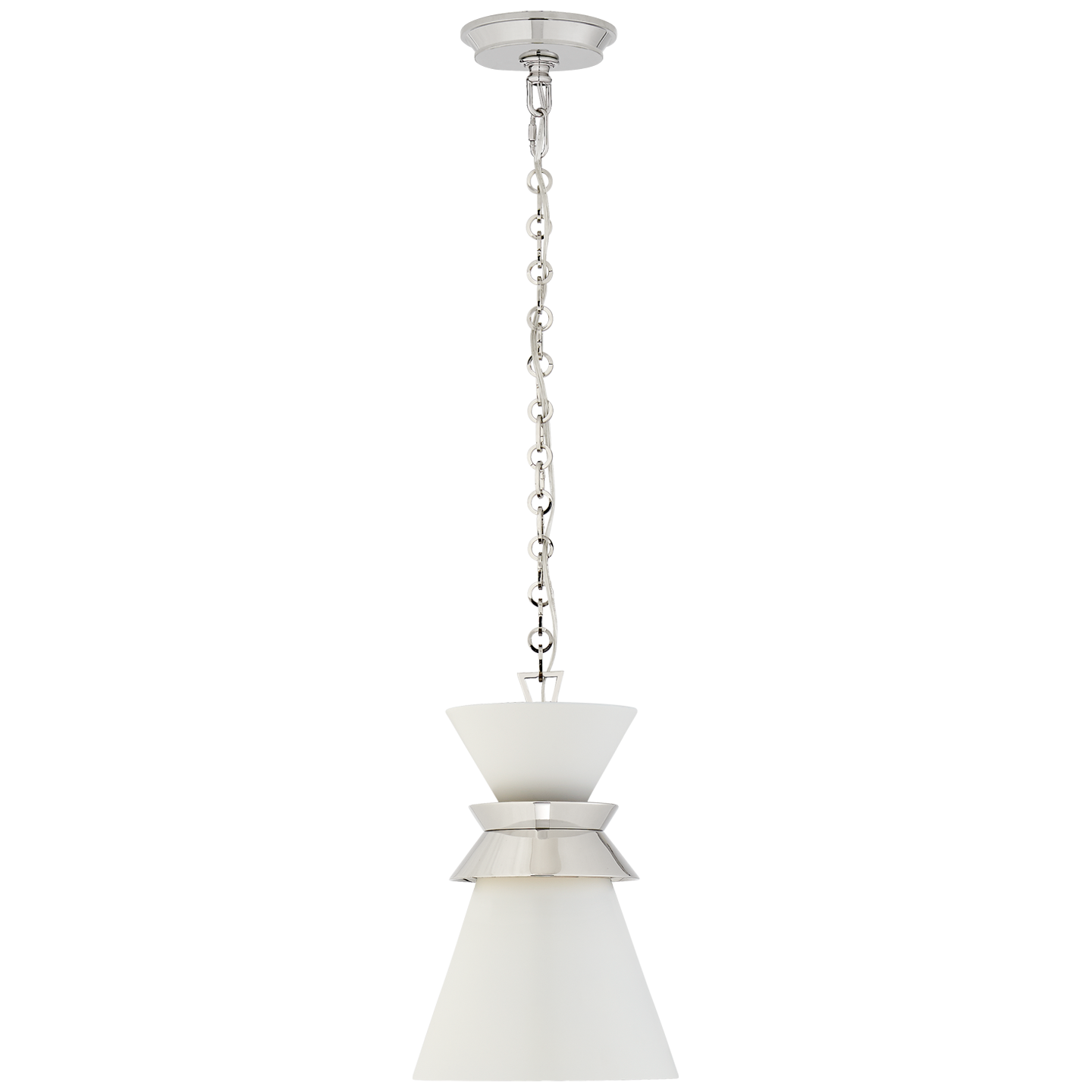 Alborg Small Stacked Pendant - Polished Nickel/Matte White Finish