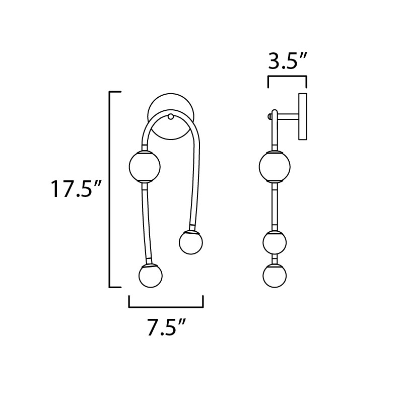 Alina LED Wall Sconce Diagram