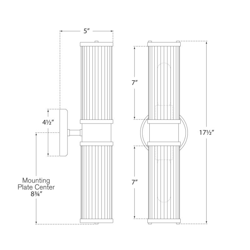 Allen Double Light Bath Vanity - Diagram