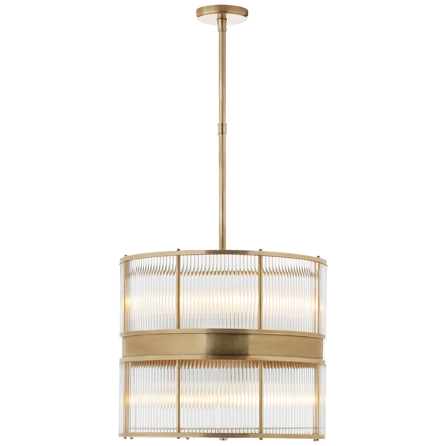 Allen Large Chandelier - Natural Brass Finish