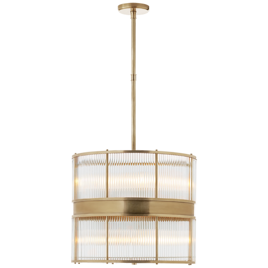 Allen Large Chandelier - Natural Brass Finish