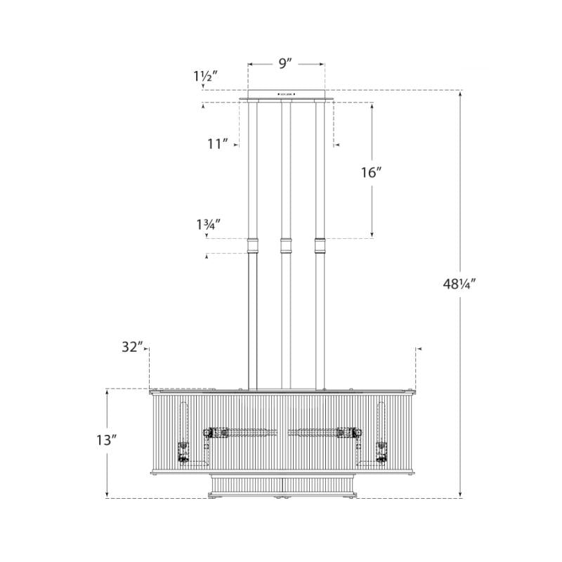 Allen Large Tiered Chandelier - Diagram