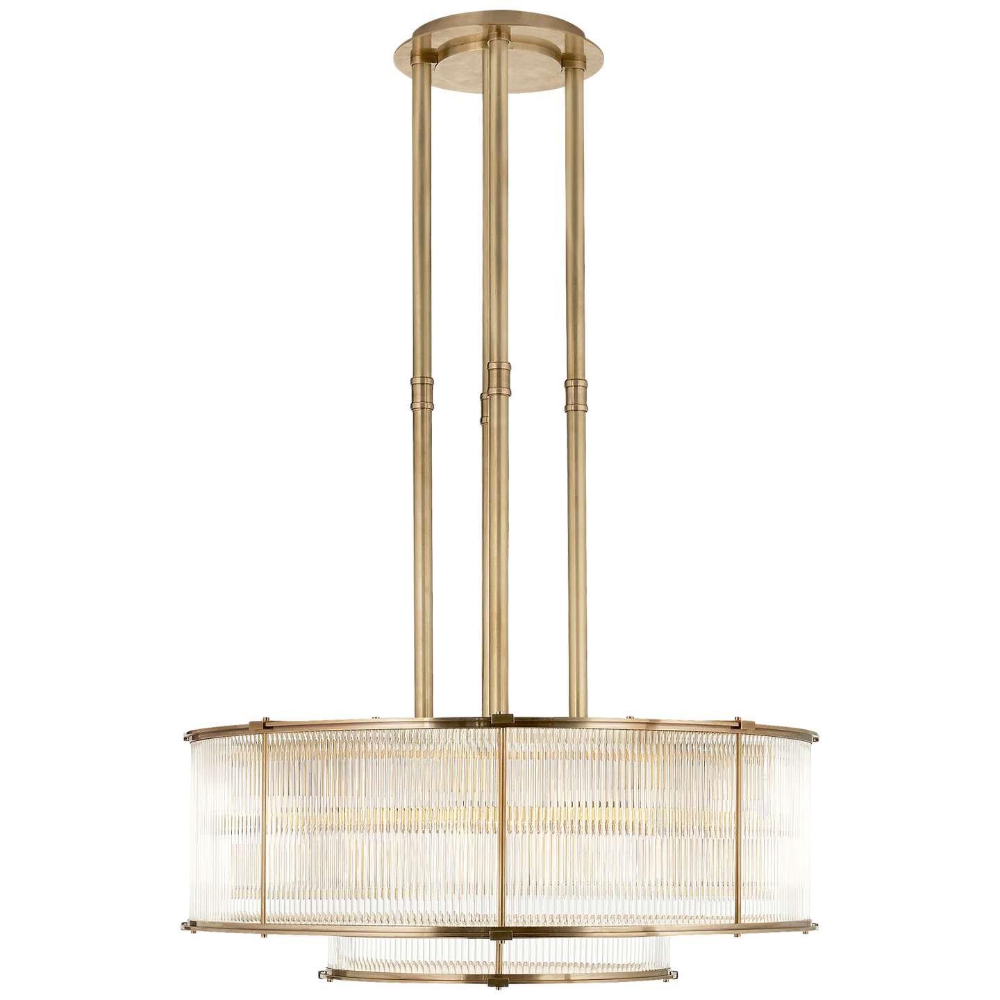 Allen Large Tiered Chandelier - Natural Brass Finish