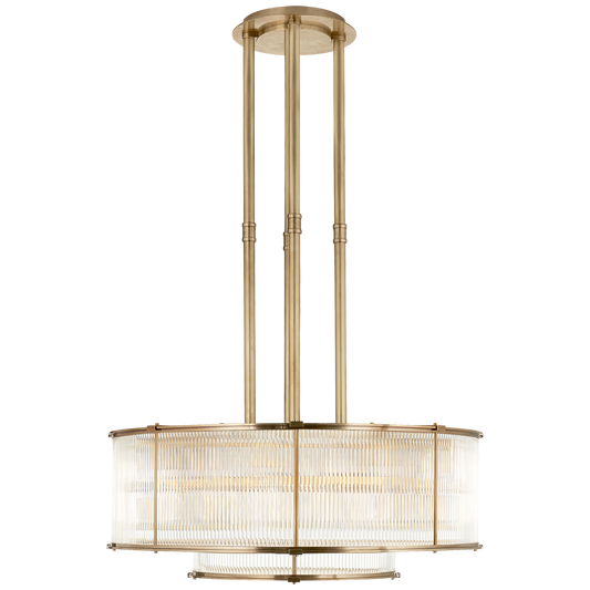 Allen Large Tiered Chandelier - Natural Brass Finish