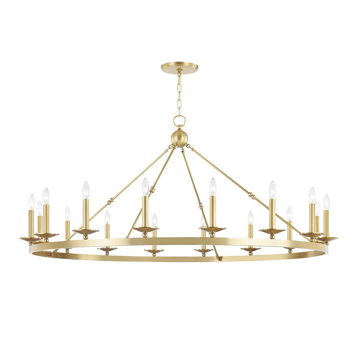 Allendale Large Chandelier - Aged Brass Finish