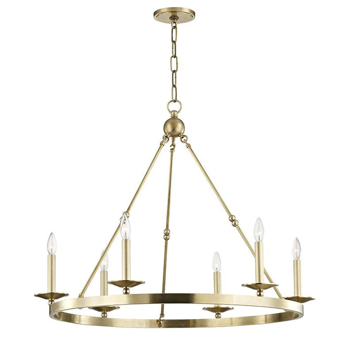 Allendale Small Chandelier - Aged Brass Finish