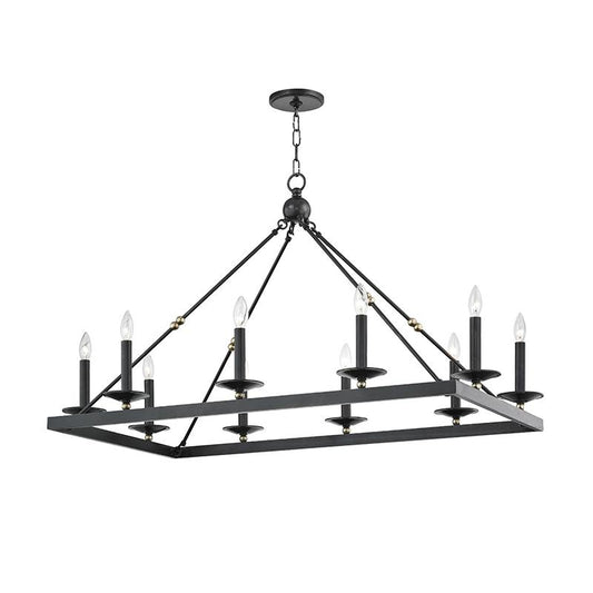 Allendale Rectangular Chandelier - Aged Old Bronze Finish