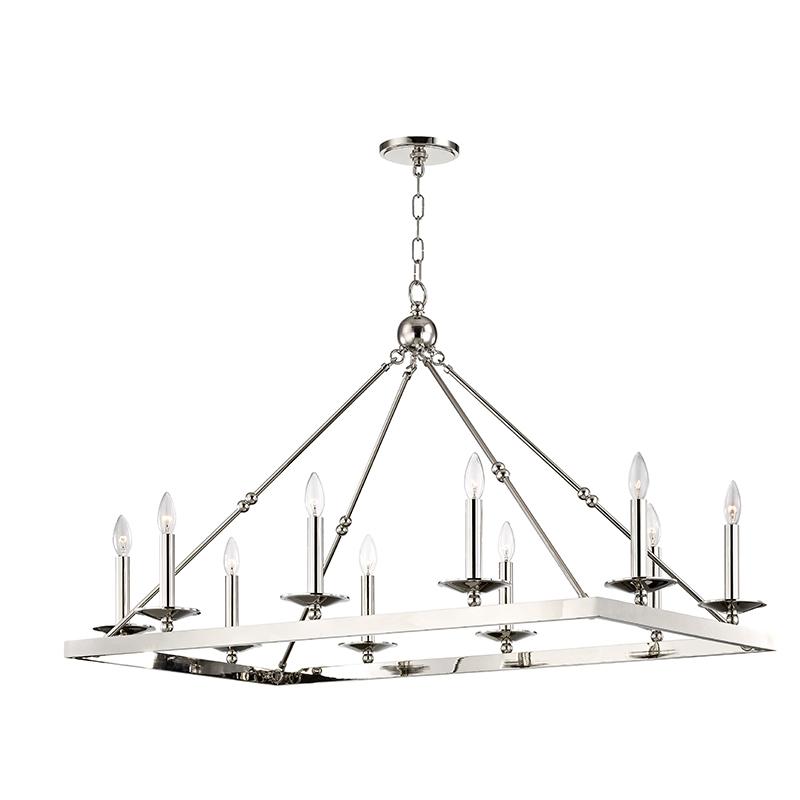 Allendale Rectangular Chandelier - Polished Nickel Finish