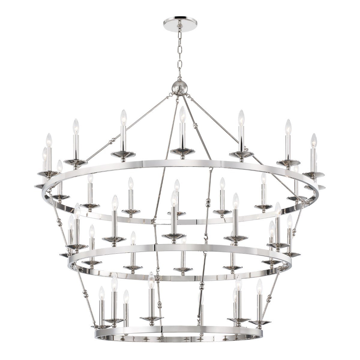 Allendale Three Tier Chandelier - Polished Nickel Finish