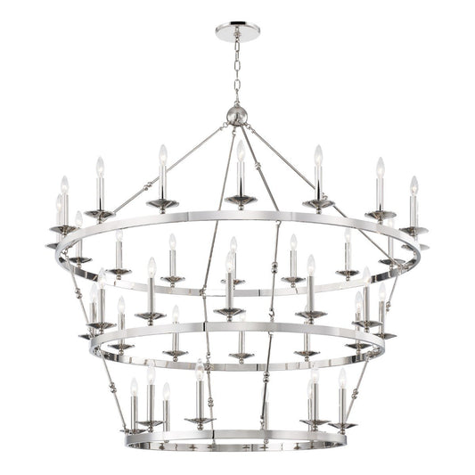 Allendale Three Tier Chandelier - Polished Nickel Finish