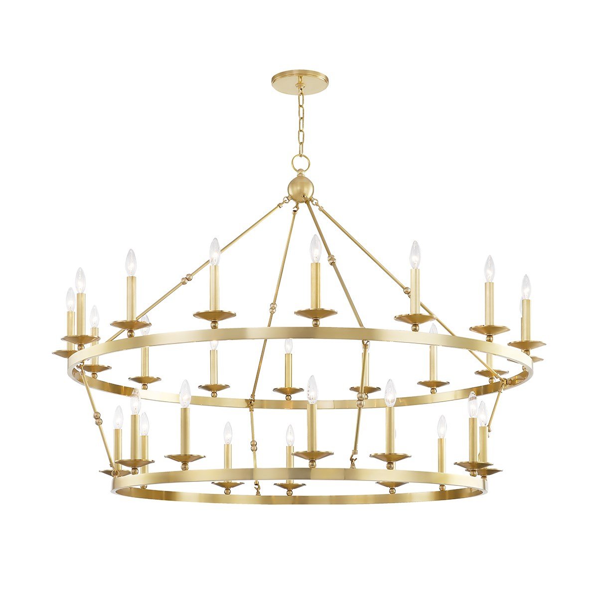 Allendale Large Two Tier Chandelier - Aged Brass Finish