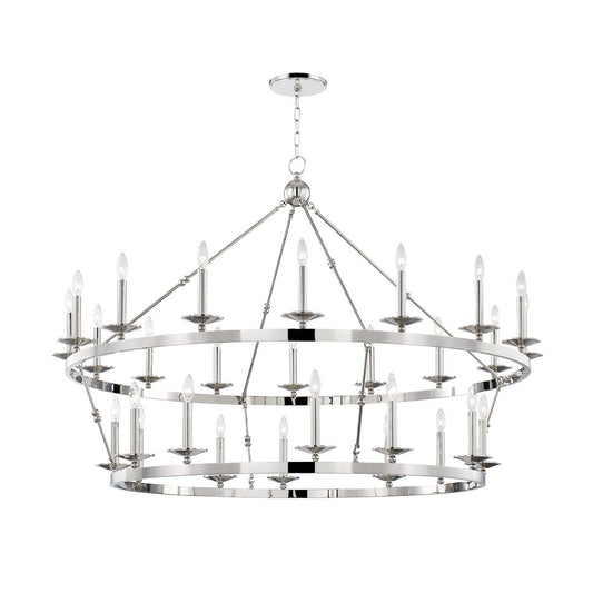 Allendale Large Two Tier Chandelier - Polished Nickel Finish