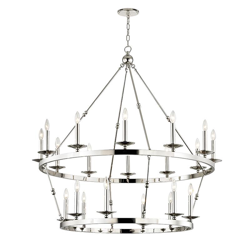 Allendale Medium Two Tier Chandelier - Polished Nickel Finish