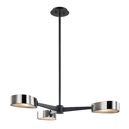 Allisio 3-Light Chandelier - Carbide Black/Black Chrome Finish