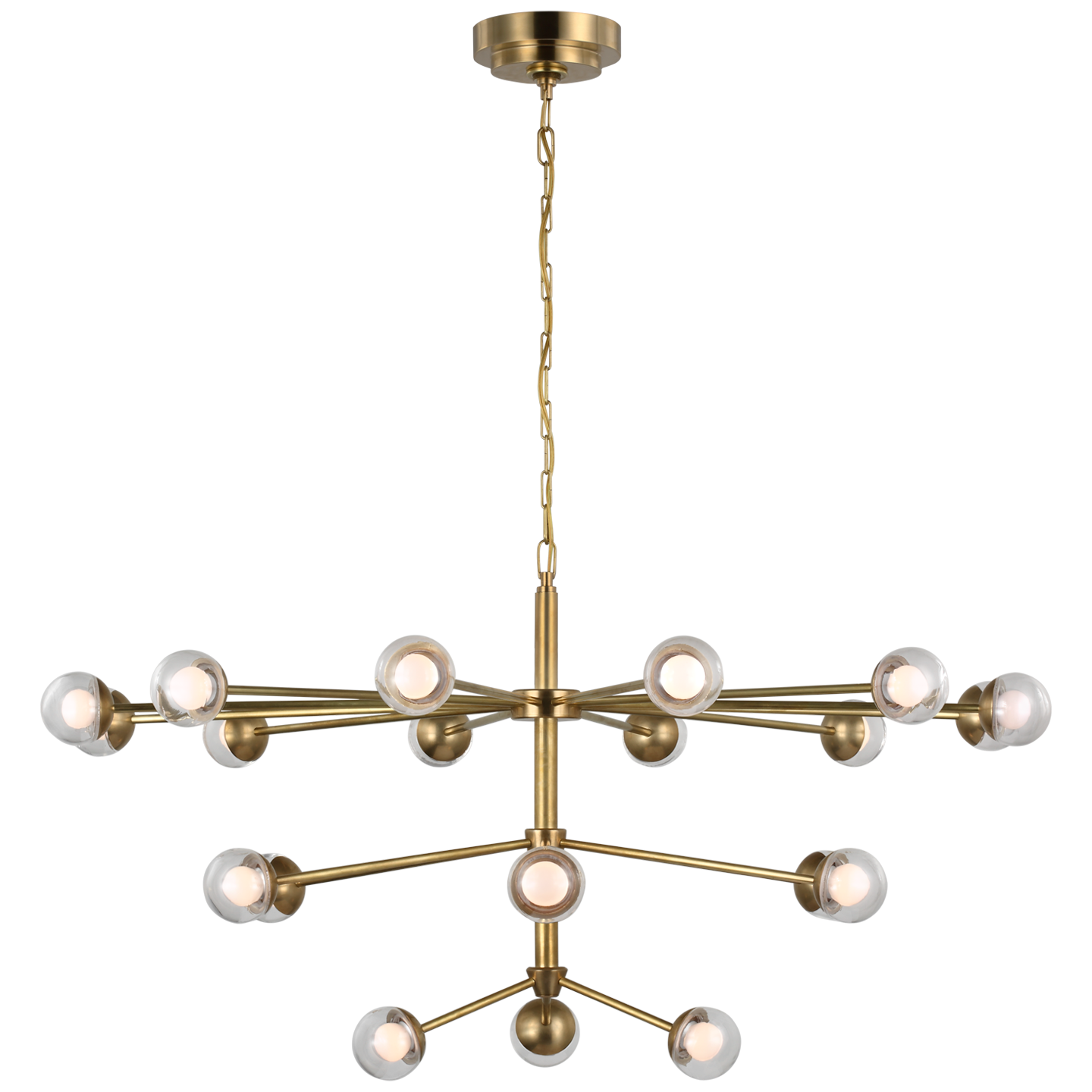 Alloway Large Chandelier - Soft Brass Finish