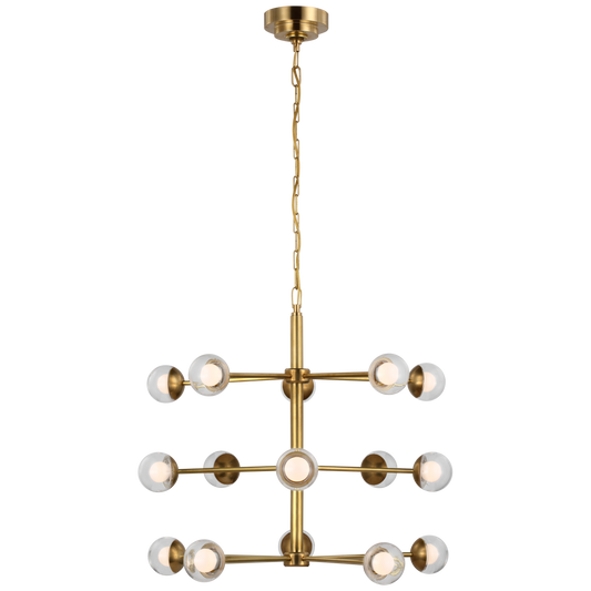 Alloway Small Barrel Chandelier - Soft Brass Finish