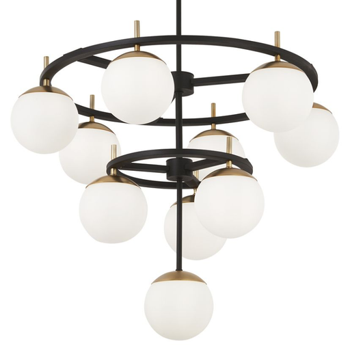 Alluria 2-Tier Chandelier - Black with Autumn Gold Accents