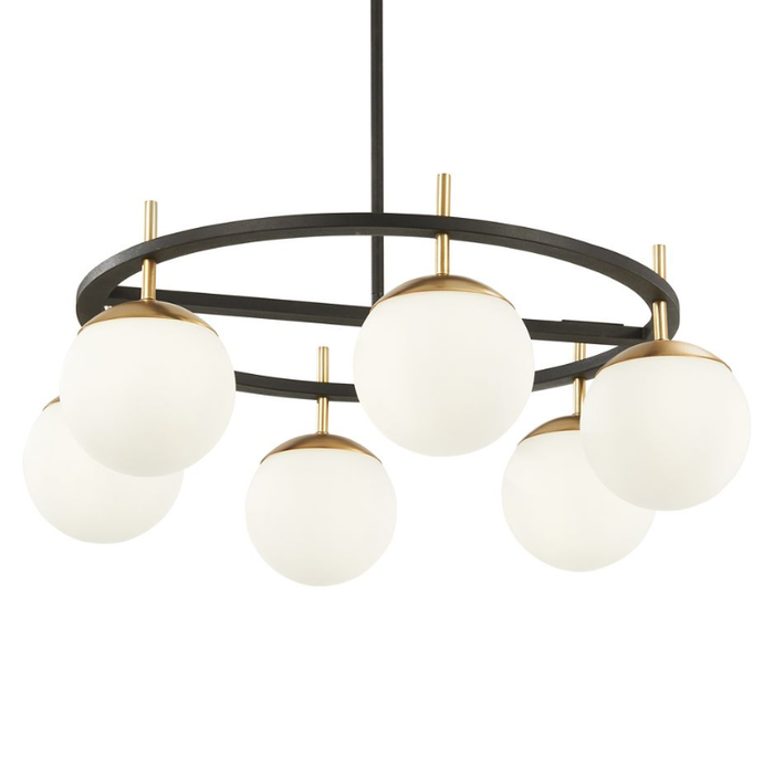 Alluria 6-Light Chandelier - Black with Autumn Gold Accents