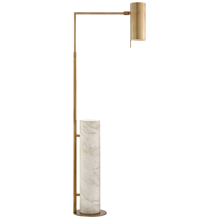 Alma Floor Lamp - Antique-Rubbed Brass Finish with White Marble