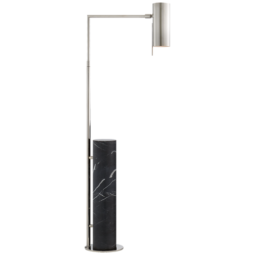 Alma Floor Lamp - Polished Nickel Finish with Black Marble