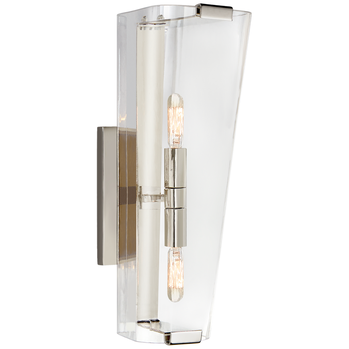 Alpine Large Single Sconce - Polished Nickel/Clear Glass
