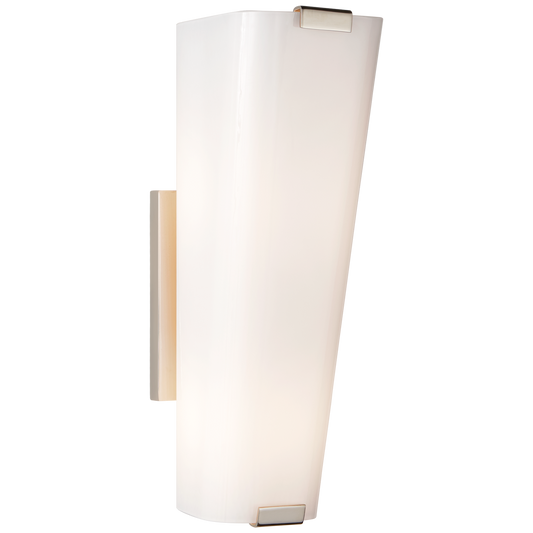 Alpine Large Single Sconce - Polished Nickel/White Glass