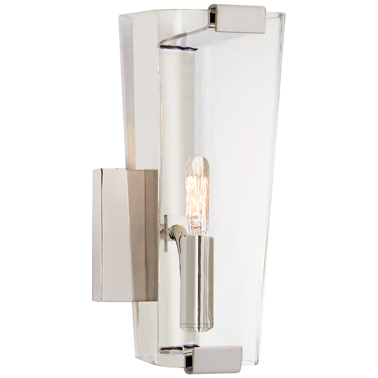 Alpine Small Single Sconce - Polished Nickel/Clear Glass