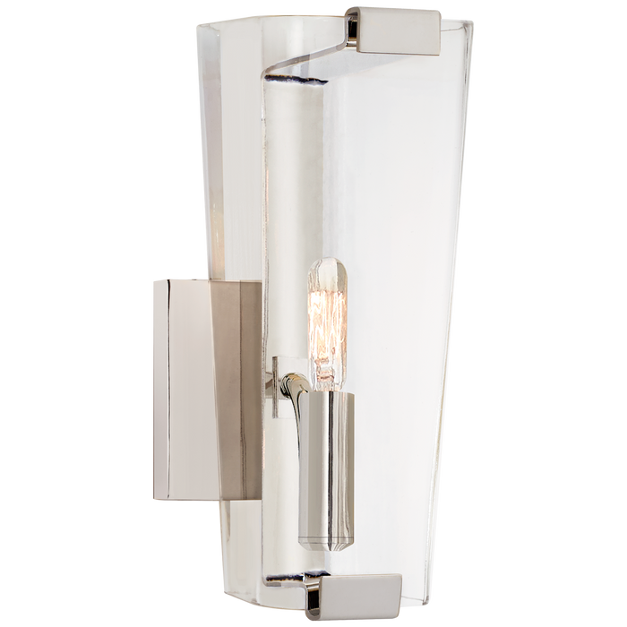 Alpine Small Single Sconce - Polished Nickel/Clear Glass
