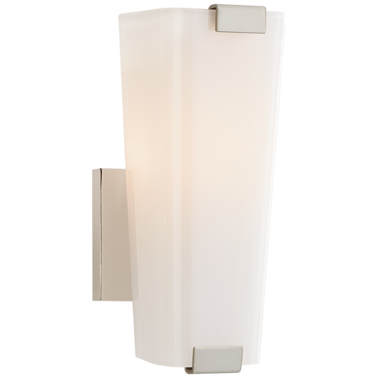 Alpine Small Single Sconce - Polished Nickel/White Glass