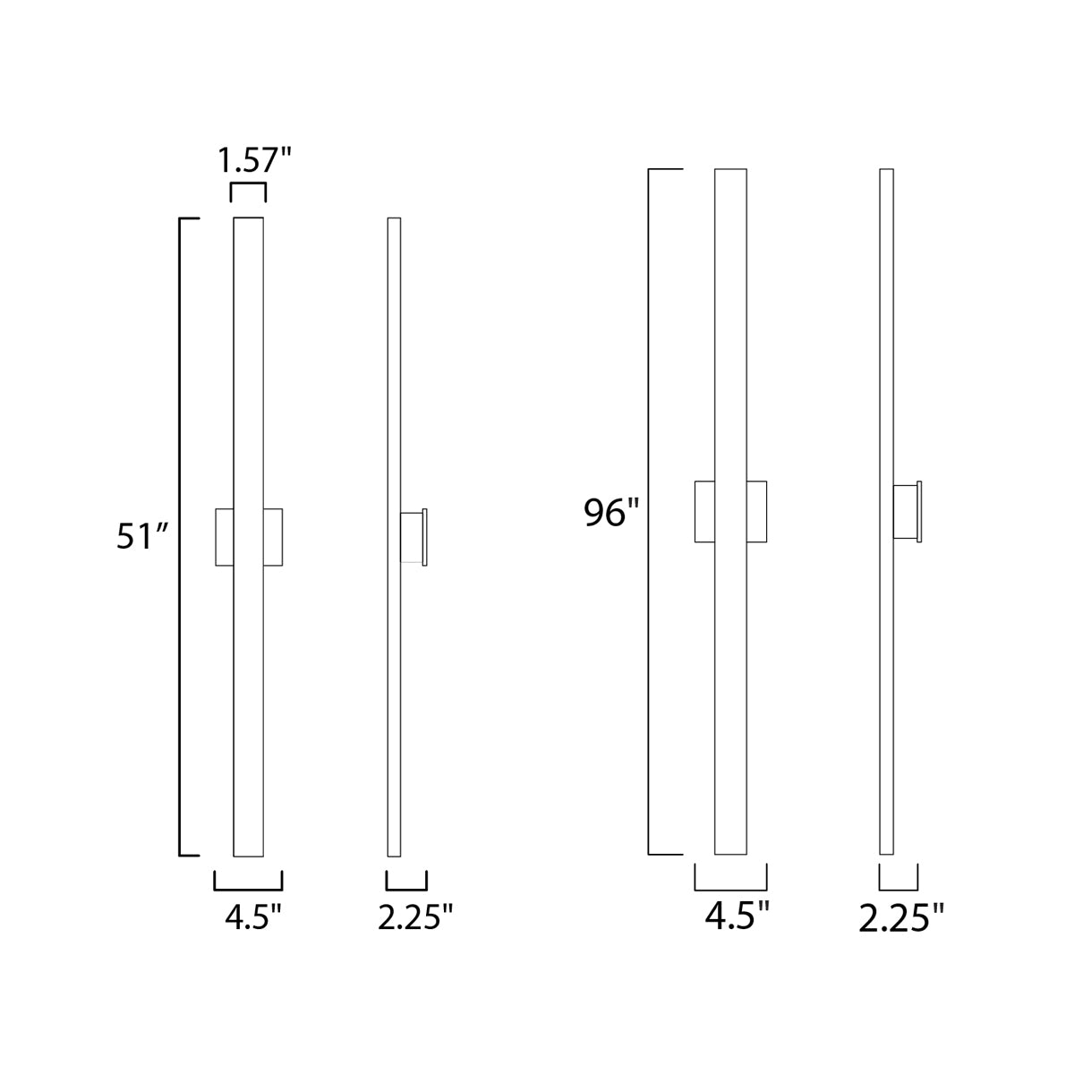 Alumilux Large AL LED Outdoor Wall Sconce E41344 - Diagram