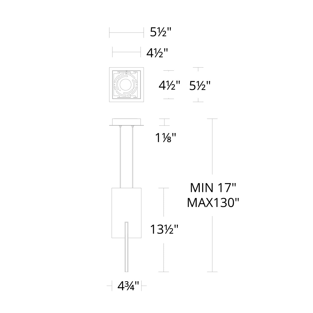 Amari LED Pendant - Diagram