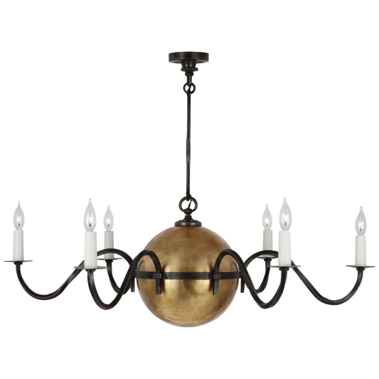 Ancram XL Chandelier - Natural Brass/Aged Iron Finish