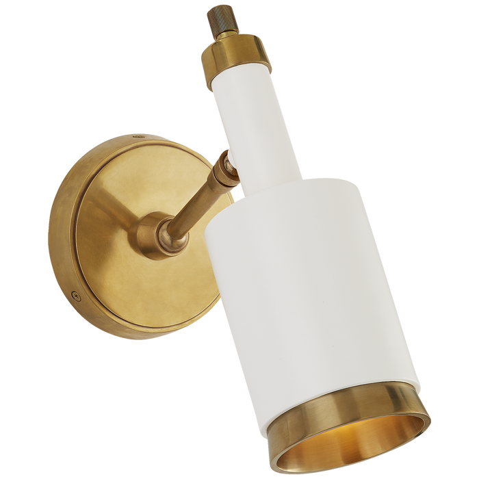 Anders Small Articulating Wall Light - Antique Brass/White