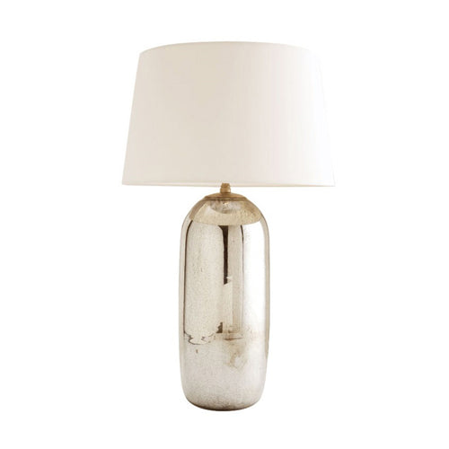 Anderson Table Lamp - Antique Mercury & Off-White Silk Shade