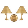 Load image into Gallery viewer, Anette Double Sconce - Natural Brass Finish
