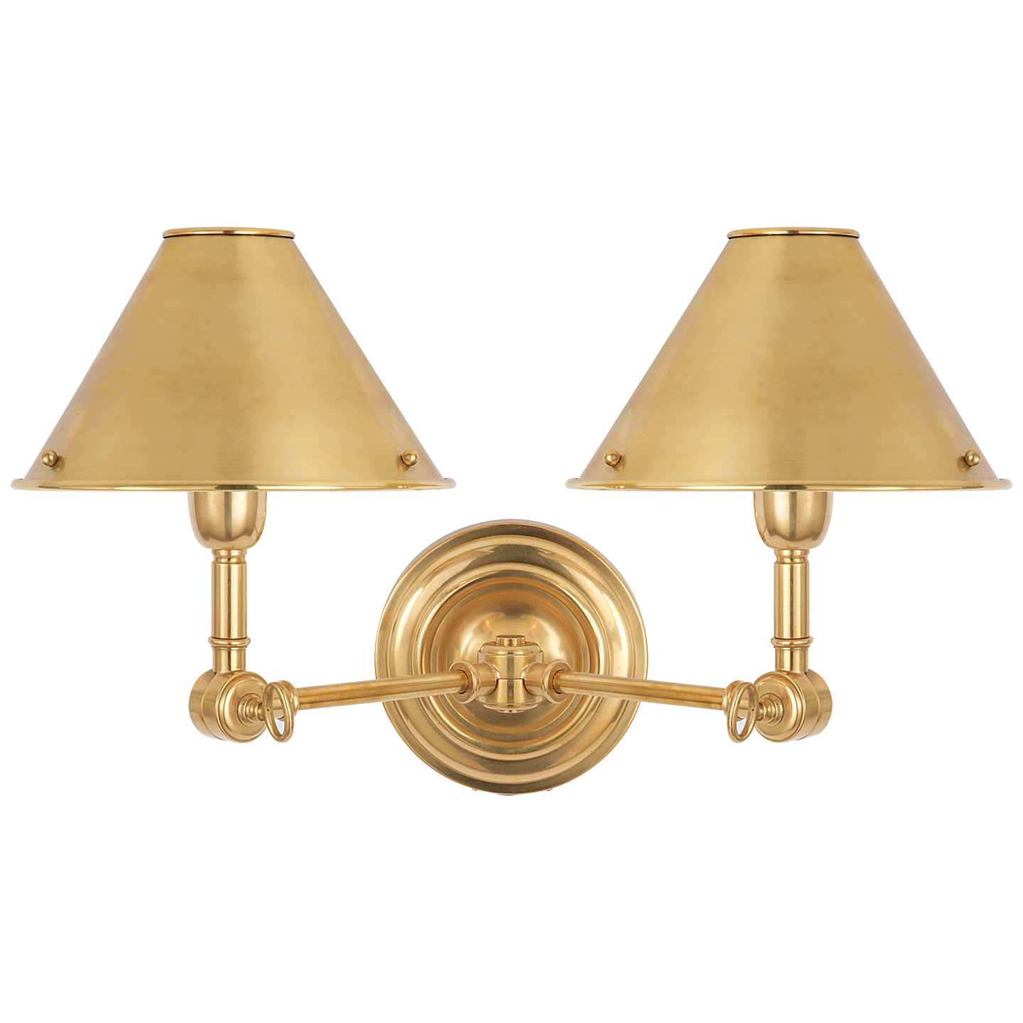 Anette Double Sconce - Natural Brass Finish