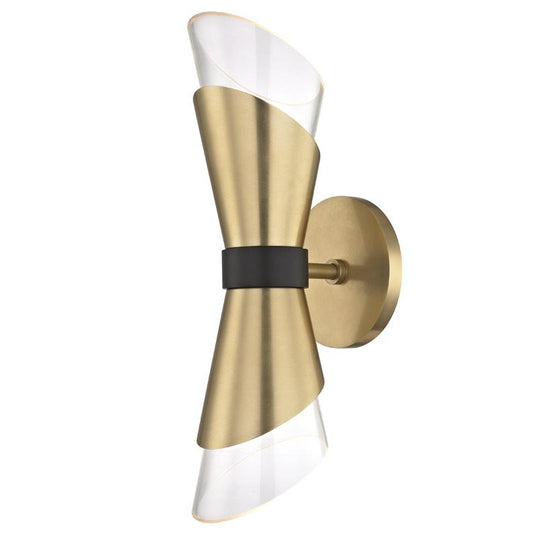 Angie Double Light Wall Sconce Aged Brass