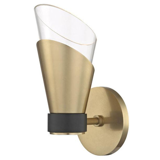Angie Single Light Wall Sconce Aged Brass
