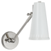 Antonio Adjustable One Arm Wall Lamp - Polished Nickel/White Shade
