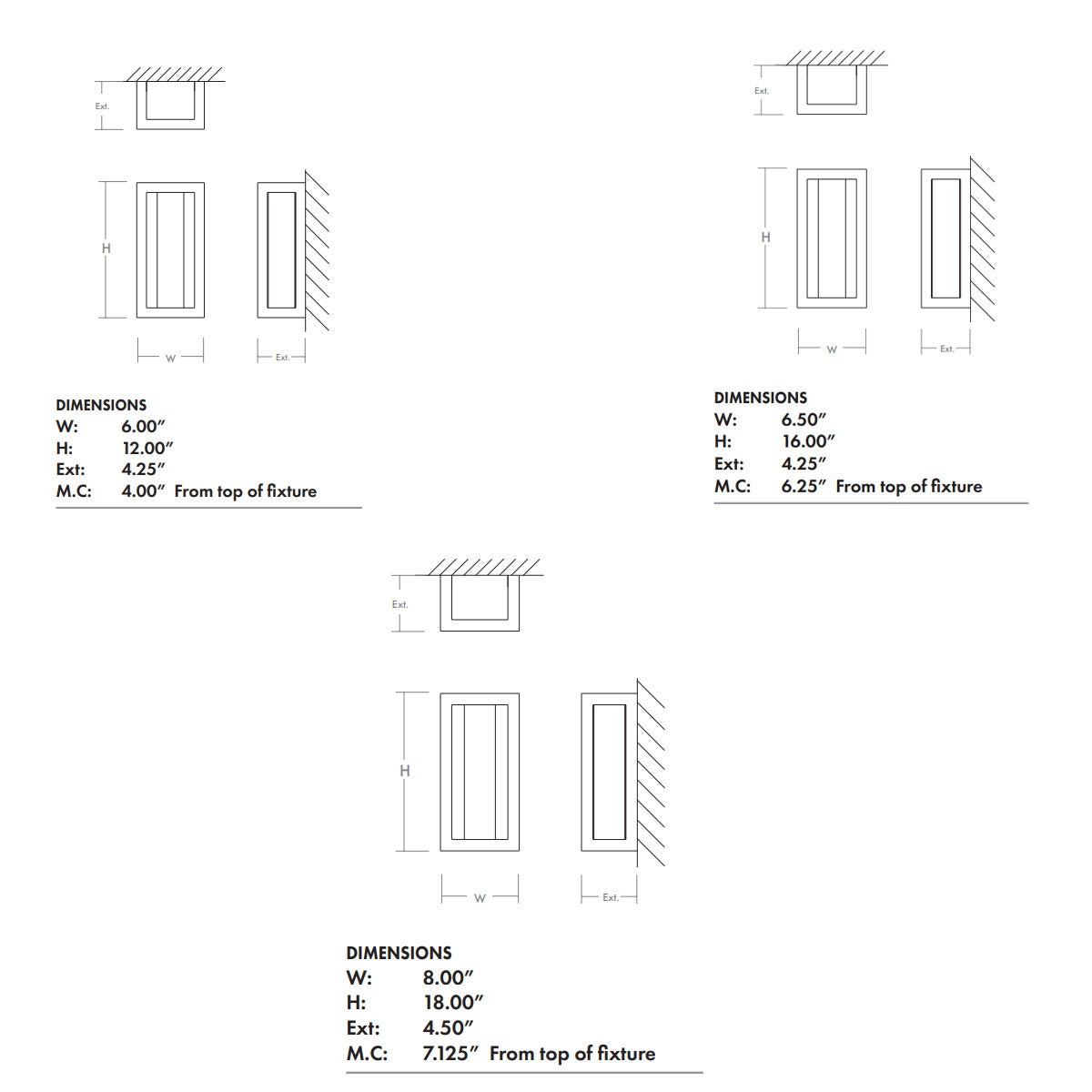 Aperto Outdoor Wall Sconce - Diagram