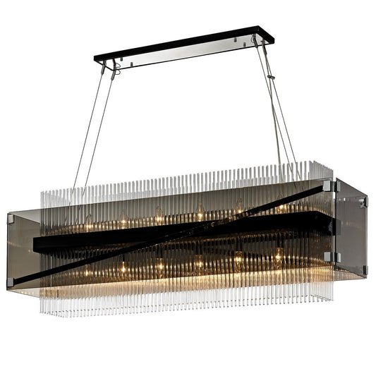 Apollo Linear Suspension - Dark Bronze/Polished Chrome Finish