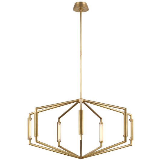 Appareil 40" Low Profile Chandelier - Antique-Burnished Brass Finish